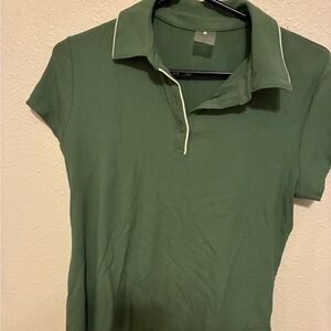 Calia Olive Ribbed Polo